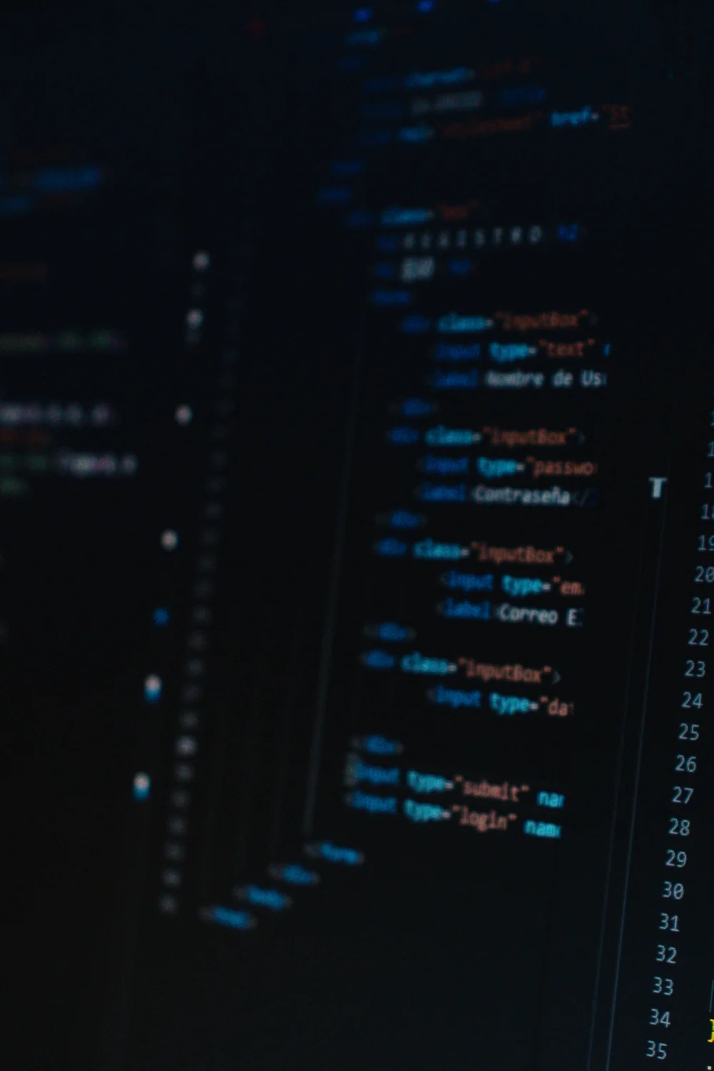 coding on computer screen