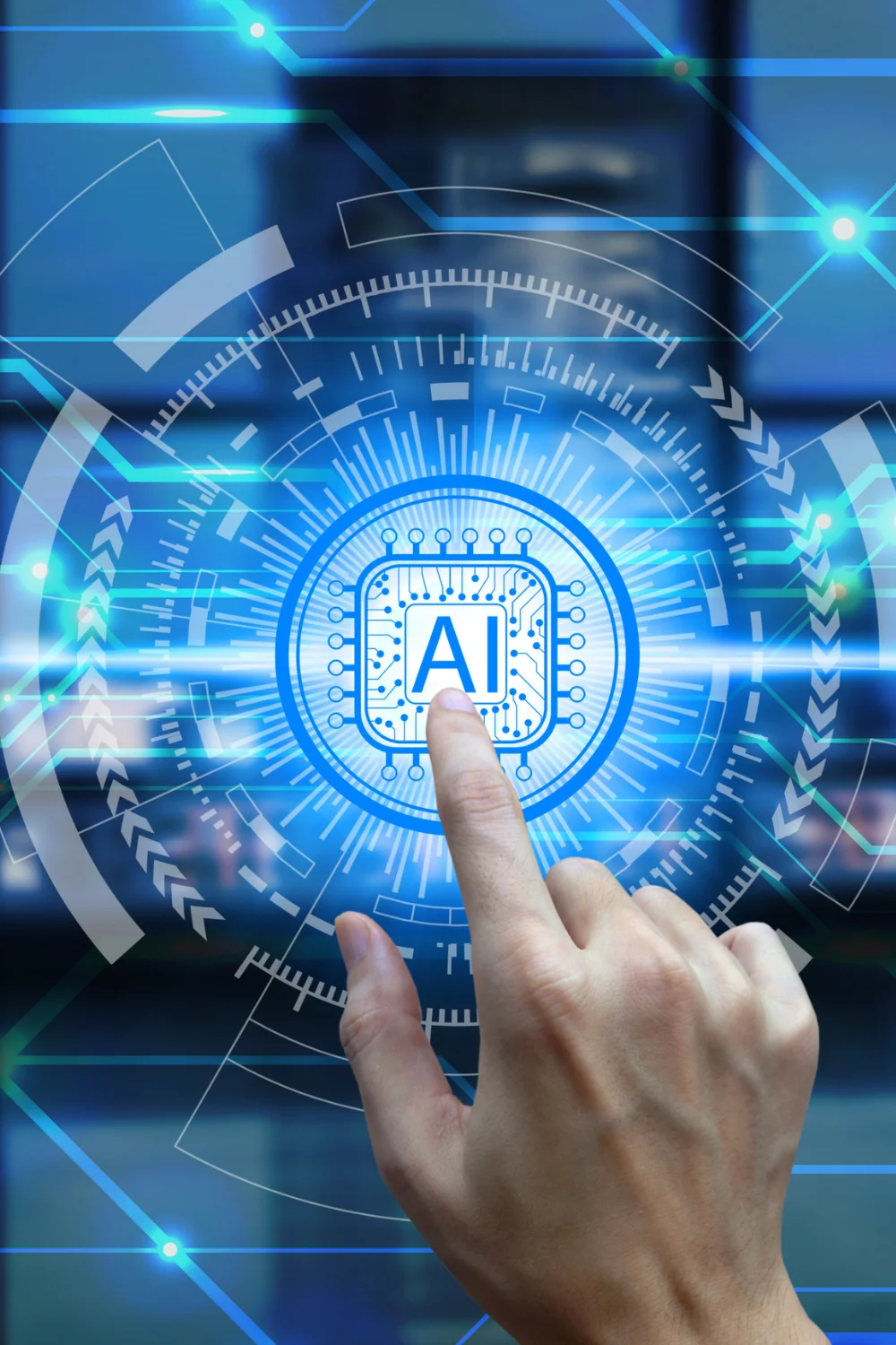 genai governance_ finger clicking AI button